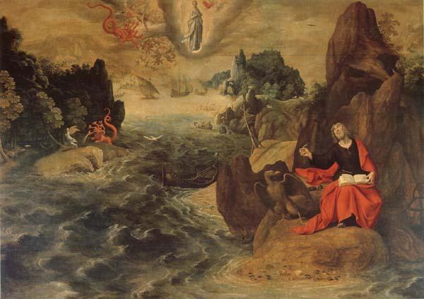 Tobias Verhaeght Landscape with john the Evangelist Writing the Book of Revelation on the Island of Patmos oil painting picture